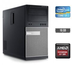 Ігровий ПК Dell OptiPlex 790 Tower / Intel Core i7-2600 (4 (8) ядра по 3.4 - 3.8 GHz) / 16 GB DDR3 / 500 GB SSD / AMD Radeon RX 580, 8 GB GDDR5, 256-bit