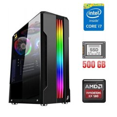 Игровой ПК Tower / Intel Core i7-4770 (4 (8) ядра по 3.4 - 3.9 GHz) / 16 GB DDR3 / 500 GB SSD / AMD Radeon RX 580, 8 GB GDDR5, 256-bit