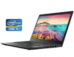 Ноутбук Lenovo ThinkPad T470 / 14" (1600x900) TN / Intel Core i5-6200U (2 (4) ядра по 2.3 - 2.8 GHz) / 8 GB DDR4 / 256 GB SSD / Intel HD Graphics 520 / WebCam / Win 10 / АКБ