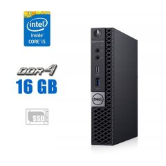 Неттоп Dell OptiPlex 5060 USFF / Intel Core i5-8500T (6 ядер по 2.1 - 3.5 GHz) / 16 GB DDR4 / 512 GB SSD / Intel UHD Graphics 630