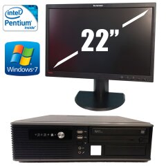 MSI SFF / Intel Pentium G2030 (2 ядра по 3.0GHz) / 4 GB DDR3 / 250 GB HDD / DVD привод + Монитор Lenovo LT2252pwA / 22" (1680x1050) 16:10 TN / DVI, VGA, DisplayPort, audio