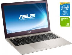 Игровой ноутбук Б-класс Asus ZenBook UX51VZA / 15.6" (1920x1080) IPS / Intel Core i7-3612QM (4 (8) ядра по 2.1 - 3.1 GHz) / 8 GB DDR3 / 256 GB SSD / nVidia GeForce GT 650M, 2 GB GDDR5, 128-bit / WebCam / Win 10 Pro / АКБ не держит