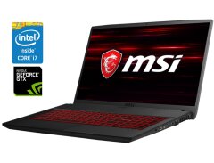 Игровой ноутбук Б-класс MSI GF75 Thin 9SD / 17.3" (1920x1080) IPS / Intel Core i7-9750H (6 (12) ядер по 2.6 - 4.5 GHz) / 16 GB DDR4 / 480 GB SSD / nVidia GeForce GTX 1660 Ti, 6 GB GDDR6, 192-bit / WebCam