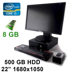Fujitsu Esprimo C710 SFF / Intel&reg; Core&trade; i3-3220 (2(4) ядра по 3.30 GHz) 3M Cache / 8 GB DDR 3 / 500 GB HDD + Монитор Samsung 2243BW / 22" / 1680x1050 (16.10) TN / VGA, DVI
