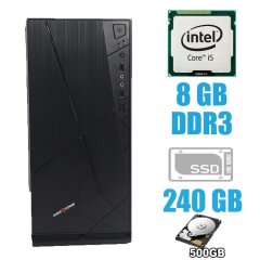 LogicPower 2013-400 Tower / Intel Core i5-4440 (4 ядра по 3.1 - 3.3 GHz) / 8 GB DDR3 / 240 GB SSD NEW+500 GB HDD / 400W NEW / кабель питания / Wi-Fi адаптер