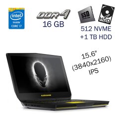 Игровой ноутбук Dell Alienware 15 R2 / 15.6" (3840x2160) IPS / Intel Core i7-6700HQ (4 (8) ядра по 2.6 - 3.5 GHz) / 16 GB DDR4 / 512 GB SSD NVME+1 TB HDD / Alienware GTX 980M, 4 GB GDDR5, 256-bit / WebCam / Windows 10 PRO Lic