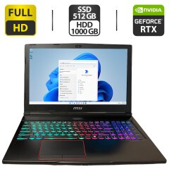 Игровой ноутбук MSI Raider GE63 RGB 9SG / 15.6" (1920x1080) IPS / Intel Core i7-9750H (6 (12) ядер по 2.6 - 4.5 GHz) / 32 GB DDR4 / 512 GB SSD + 1000 GB HDD / nVidia GeForce RTX 2080, 8 GB GDDR6, 256-bit / WebCam