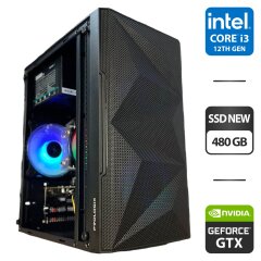 Игровой ПК ProLogix E113 Black With Window Tower / Intel Core i3-12100F (4 (8) ядра по 3.3 - 4.3 GHz) / 16 GB DDR4 / 480 GB SSD / nVidia GeForce GTX 1660 Ti, 6 GB GDDR6, 192-bit / 500W