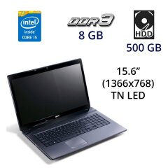 Ноутбук Acer Aspire 5750-6438 / 15.6" (1366x768) TN LED / Intel Core i5-2410M (2 (4) ядра по 2.3 GHz) / 8 GB DDR3 / 500 GB HDD / WebCam / DVD-RW / USB 3.0 / HDMI