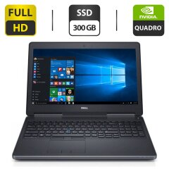 Мобильная рабочая станция Б-класс Dell Precision 7510 / 15.6" (1920x1080) IPS / Intel Core i7-6820HQ (4 (8) ядра по 2.7 - 3.6 GHz) / 16 GB DDR4 / 300 GB SSD / nVidia Quadro M1000M, 2 GB GDDR5, 128-bit  / WebCam / Windows 10 лицензия