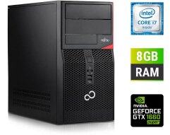 Игровой ПК Fujitsu Tower / Intel Core i7-6700 (4 (8) ядра по 3.4 - 4.0 GHz) / 8 GB DDR4 / 500 GB SSD + 1000 GB HDD / nVidia GeForce GTX 1660 Super, 6 GB GDDR6, 192-bit + Windows 10 в подарок