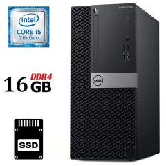 Компьютер Dell OptiPlex 7050 Tower / Intel Core i5-7500 (4 ядра по 3.4 - 3.8 GHz) / 16 GB DDR4 / 500 GB SSD / Intel HD Graphics 630 / 240W / HDMI / DisplayPort