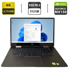 Ноутбук-трансформер Dell Inspiron 7586 2-in-1 / 15.6" (3840x2160) IPS Touch / Intel Core i7-8565U (4 (8) ядра по 1.8 - 4.6 GHz) / 16 GB DDR4 / 512 GB SSD M.2 / nVidia GeForce MX150, 2 GB GDDR5, 64-bit / WebCam