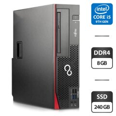 Комп'ютер Fujitsu Esprimo D958 SFF / Intel Core i5-9500 (6 ядер по 3.0 - 4.4 GHz) / 8 GB DDR4 / 240 GB SSD / Intel HD Graphics 630 / DVD-ROM