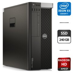 Комп'ютер Dell Precision T3610 Tower / Intel Xeon E5-2658 v2 (10 (20) ядер по 2.4 - 3.0 GHz) / 32 GB DDR3 / 240 GB SSD / AMD Radeon HD 7850, 2 GB GDDR5, 256-bit / DVD-ROM