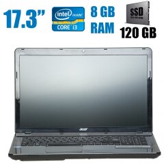 Acer Travel Mate P273M / 17.3" (1600x900) / Intel Core i3-3120M (2(4)ядра по 2.50GHz) / 8 GB DDR3 / New 120 GB SSD / USB 3.0, Webcam, HDMI