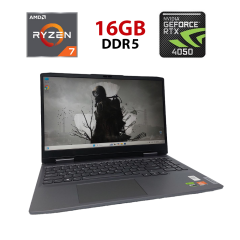 Ігровий ноутбук Lenovo LOQ / 15.6" (1920x1080) IPS / AMD Ryzen 7 7840HS (8 (16) ядер по 3.8 - 5.1 GHz) / 16 GB DDR5 / 512 GB SSD / nVidia GeForce RTX 4050, 6 GB GDDR6, 96-bit / WebCam