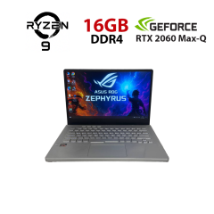 Игровой ультрабук Б-класс Asus ROG Zephyrus G14 GA401IV / 14" (1920x1080) IPS / AMD Ryzen 9 4900HS (8 (16) ядер по 3.0 - 4.3 GHz) / 16 GB DDR4 / 1000 GB SSD NVMe / nVidia GeForce RTX 2060 Max-Q, 6 GB GDDR6, 192-bit