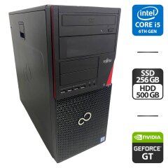 Комп'ютер Fujitsu Esprimo P756 E90 Tower / Intel Core i5-6400 (4 ядра по 2.7 - 3.3 GHz) / 16 GB DDR4 / 256 GB SSD + 500 GB HDD / nVidia GeForce GT 630, 2 GB GDDR3, 64-bit / DVD-ROM / DisplayPort