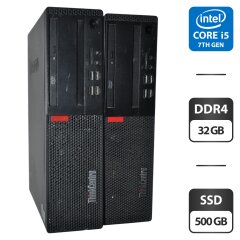 Комп'ютер Lenovo ThinkCentre M710s SFF / Intel Core i5-7400 (4 ядра по 3.0 - 3.5 GHz) / 32 GB DDR4 / 500 GB SSD / Intel HD Graphics 630 / DVD-ROM / Windows 11 Pro