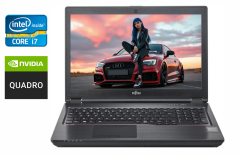 Мобильная рабочая станция Fujitsu Celsius H7510 / 15.6" (1920x1080) IPS / Intel Core i7-10850H (6 (12) ядер по 2.7 - 5.1 GHz) / 32 GB DDR4 / 512 GB SSD / nVidia Quadro T1000, 4 GB GDDR6, 128-bit / WebCam / HDMI / Windows 10
