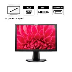 Монитор Lenovo ThinkVision LT2452pwC / 24" (1920x1200) IPS / VGA, DVI, DisplayPort, USB / VESA 100x100