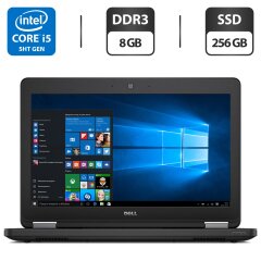 Нетбук Dell Latitude E5250 / 12.5" (1366x768) TN / Intel Core i5-5200U (2 (4) ядра по 2.2 - 2.7 GHz) / 8 GB DDR3 / 256 GB SSD / Intel HD Graphics 5500 / WebCam / HDMI