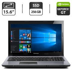 Ноутбук Б-клас Lenovo IdeaPad Y570 / 15.6" (1366x768) TN / Intel Core i5-2410M (2 (4) ядра по 2.3 - 2.9 GHz) / 4 GB DDR3 / 256 GB SSD / nVidia GeForce GT 555M, 1 GB GDDR3, 128-bit / WebCam / DVD-ROM / VGA