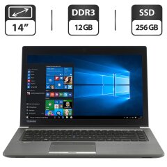 Ноутбук Б-класс Toshiba Tecra Z40 / 14" (1366x768) TN / Intel Core i5-4300U (2 (4) ядра по 1.9 - 2.9 GHz) / 12 GB DDR3 / 256 GB SSD / Intel HD Graphics 520 / WebCam / VGA