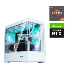 Новый игровой ПК Zalman P30 White Ice Tower / AMD Ryzen 5 8400F (6 (12) ядер по 4.2 - 4.7 GHz) / 16 GB DDR5 / 1000 GB SSD M.2 / nVidia GeForce RTX 5060, 16 GB GDDR7, 128-bit 