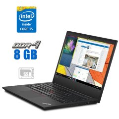 Ультрабук Lenovo ThinkPad E490 / 14" (1920x1080) TN / Intel Core i5-8265U (4 (8) ядра по 1.6 - 3.9 GHz) / 8 GB DDR4 / 256 GB SSD / Intel UHD Graphics / WebCam