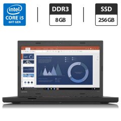 Ультрабук Lenovo ThinkPad T460p / 14" (1920x1080) IPS / Intel Core i5-6440HQ (4 ядра по 2.6 - 3.5 GHz) / 8 GB DDR4 / 256 GB SSD / Intel HD Graphics 530 / WebCam / USB 3.0