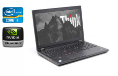 Мобильная рабочая станция Lenovo ThinkPad P51 / 15.6" (1920x1080) IPS / Intel Core i7-7700HQ (4 (8) ядра по 2.8 - 3.8 GHz) / 16 GB DDR4 / 480 GB SSD / nVidia Quadro M1200, 4 GB GDDR5, 256-bit / WebCam / TouchID / Windows 10