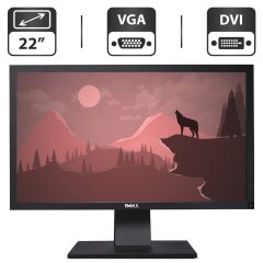 Монитор Б-класс Dell Professional P2210f / 22'' (1680x1050) TN / VGA, DVI, USB / VESA 100x100 + Кабели подключения