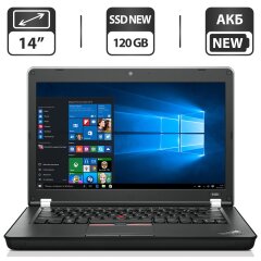 Ноутбук Б-клас Lenovo ThinkPad Edge E420 / 14" (1366x768) TN / Intel Core i5-2410M (2 (4) ядра по 2.3 - 2.9 GHz) / 4 GB DDR3 / 120 GB SSD NEW / Intel HD Graphics 3000 / WebCam / DVD-ROM / АКБ NEW / Windows 10 Pro
