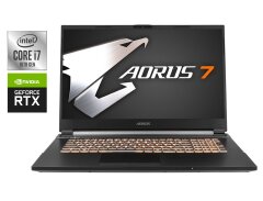 Игровой ноутбук Б-класс Gigabyte Aorus 7 KB / 17.3" (1920x1080) IPS / Intel Core i7-10750H (6 (12) ядер по 2.6 - 5.0 GHz) / 16 GB DDR4 / 512 GB SSD / nVidia GeForce RTX 2060, 6 GB GDDR6, 192-bit / WebCam