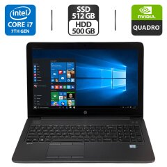 Мобильная рабочая станция HP ZBook 15 G4 / 15.6" (1920x1080) TN / Intel Core i7-7820HQ (4 (8) ядра по 2.9 - 3.9 GHz) / 32 GB DDR4 / 512 GB SSD + 500 GB HDD / nVidia Quadro M2200, 4 GB GDDR5, 128-bit / WebCam