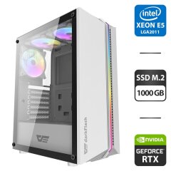 Ігровий ПК DarkFlash DK151 Tower / Intel Xeon E5-2697 v3 (14 (28) ядер по 2.6 - 3.6 GHz) / 32 GB DDR4 / 1000 GB SSD M.2 / nVidia GeForce RTX 3070, 8 GB GDDR6, 256-bit / 600W + в подарунок перехідник DP-DVI/VGA