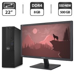 Комплект ПК: Dell OptiPlex 3050 SFF / Intel Core i5-6500 (4 ядра по 3.2 - 3.6 GHz) / 8 GB DDR4 / 500 GB SSD NEW / Intel HD Graphics 530 + Монитор Б-класс 22" (1680x1050) TN / VGA / Разные бренды + Мышка, клавиатура, кабели, Windows 10 Pro