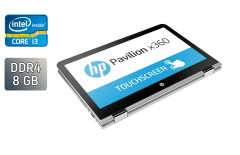 Ноутбук-трансформер HP Pavilion x360 m3 Convertible / 13.3" (1366x768) IPS Touch / Intel Core i3-6100U (2 (4) ядра по 2.3 GHz) / 8 GB DDR4 / 240 GB SSD / Intel HD Graphics 520 / WebCam / Windows 10