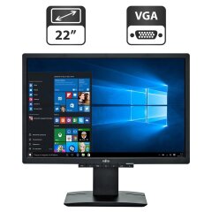 Монитор Fujitsu B22W-7 / 22" (1680x1050) TN / VGA, DVI, DisplayPort, USB 2.0 / Встроенные колонки 2x 1.5W / VESA 100x100 + Кабели (DVI и питания) в комплекте