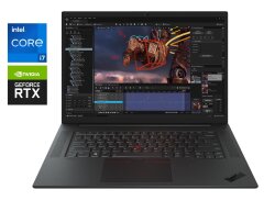Игровой ультрабук Lenovo ThinkPad P1 Gen 6 / 16" (2560x1600) IPS / Intel Core i7-13800H (14 (20) ядер по 2.5 - 5.2 GHz) / 32 GB DDR5 / 2000 GB SSD NVMe / nVidia RTX 4080, 12 GB GDDR6, 192-bit / WebCam
