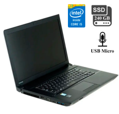 Ноутбук Toshiba Satellite Pro A50-A / 15.6" (1366x768) / Intel Core i5-4200M (2 (4) ядра по 2.5 - 3.1 GHz)/ 4 GB DDR3 / 240 GB SSD / Intel HD Graphics 4600 / WebCam / USB 3.0 / HDMI / DVD / USB-микрофон внешний