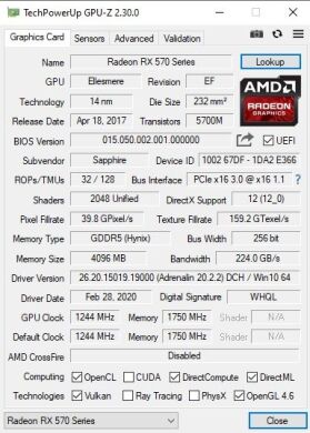 Дискретна відеокарта Sapphire Radeon RX 570 Nitro+, 4 GB GDDR5, 256-bit