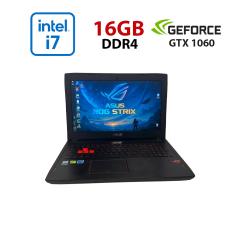 Ігровий ноутбук Б-клас Asus ROG Strix GL502VM / 15.6" (1920x1080) IPS / Intel Core i7-7700HQ (4 (8) ядра по 2.8 - 3.8 GHz) / 16 GB DDR4 / 256 GB SSD / nVidia GeForce GTX 1060, 3 GB GDDR5, 192-bit / WebCam