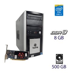 Компьютер Terra Tower / Intel Core i5-3470 (4 ядра по 3.2 - 3.6 GHz) / 8 GB DDR3 / 500 GB HDD / AMD Radeon HD 7570, 1 GB GDDR3, 128-bit / 350W FSP