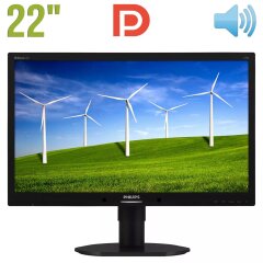 Монитор Philips Brilliance 220B4L / 22" (1680x1050) TN / DisplayPort, DVI, VGA, Audio / VESA 100x100 / Встроенные колонки 2x 1.5W