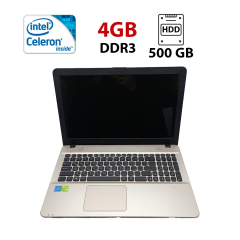 Ноутбук Asus R541 / 15.6" (1366x768) TN / Intel Celeron N4000 (2 ядра по 1.1 - 2.6 GHz) / 4 GB DDR3 / 500 GB HDD / nVidia GeForce 810M, 2 GB DDR3, 64-bit / WebCam