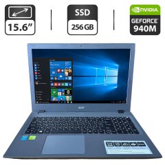 Ноутбук Б-класс Acer Aspire E5-573 / 15.6" (1366x768) TN / Intel Core i5-5200U (2 (4) ядра по 2.2 - 2.7 GHz) / 8 GB DDR3 / 256 GB SSD / nVidia GeForce 940M, 4 GB GDDR3, 64-bit / WebCam / DVD-ROM
