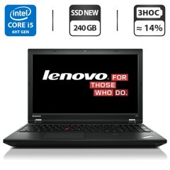 Ноутбук Lenovo ThinkPad L560 / 15.6" (1366x768) TN / Intel Core i5-6200U (2 (4) ядра по 2.3 - 2.8 GHz) / 8 GB DDR3 / 240 GB SSD NEW / Intel HD Graphics 520 / WebCam / DVD-ROM